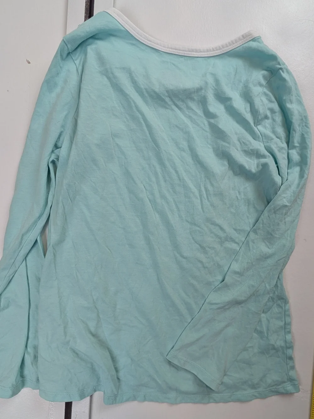 Justice Mint Green Long-Sleeve Tee with White Trim